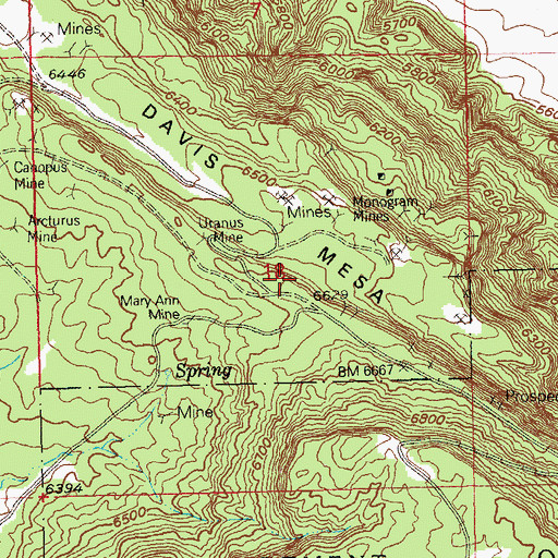 Topographic Map of Wilson Mine, CO