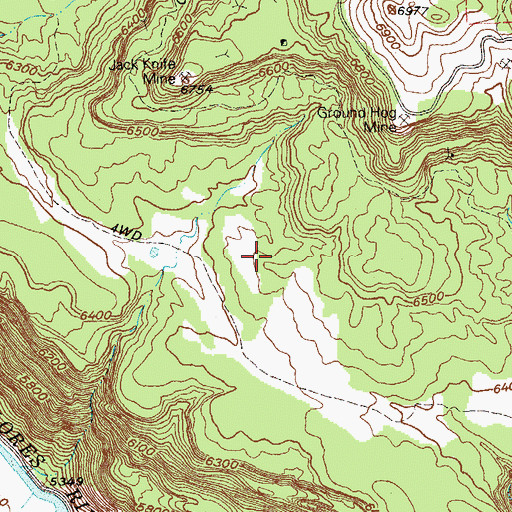 Topographic Map of Gopher Mine, CO