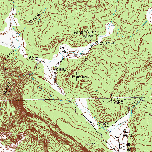 Topographic Map of Lost Brothers Mine, CO