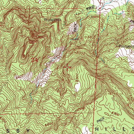 Topographic Map of Terrible Brook Number One Mine, CO