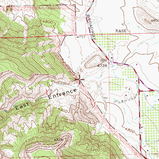 Topographic Map of East Entrance Monument Canyon, CO