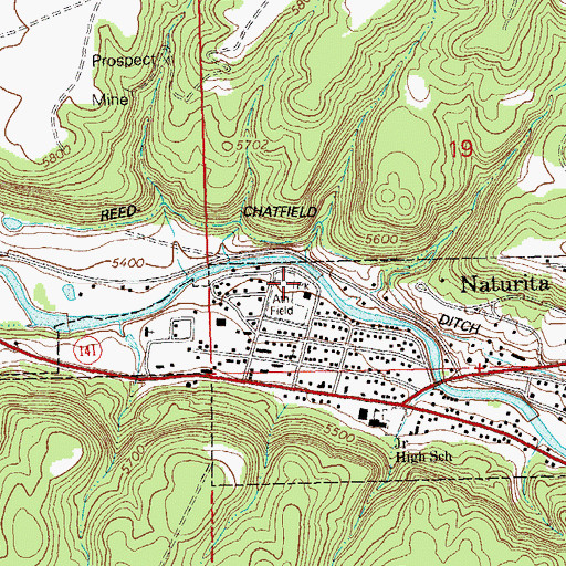 Topographic Map of Lexington Mine, CO
