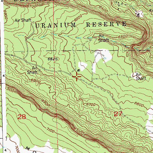 Topographic Map of Deer Shaft Mine, CO