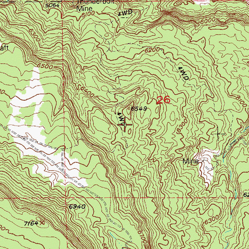 Topographic Map of Maybe Mine, CO