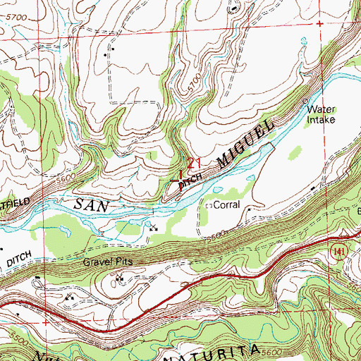 Topographic Map of Emma Mine, CO