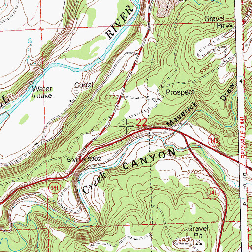 Topographic Map of Rose Mine, CO