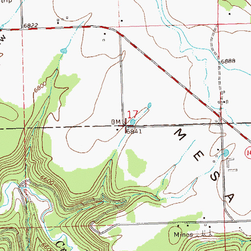 Topographic Map of Keck-Reliance Mine, CO