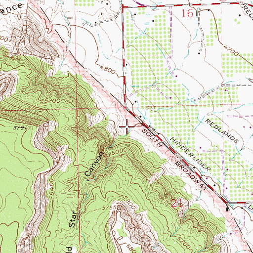 Topographic Map of Gold Star Canyon, CO