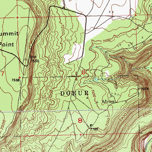 Topographic Map of Brighton Mine, CO