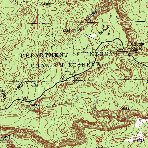 Topographic Map of Cacti Number Two Mine, CO