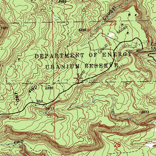 Topographic Map of Helen Number Three Mine, CO
