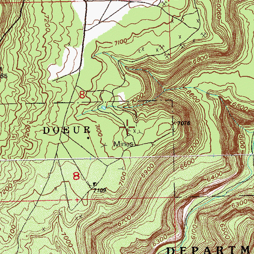 Topographic Map of Ike Number Three Mine, CO