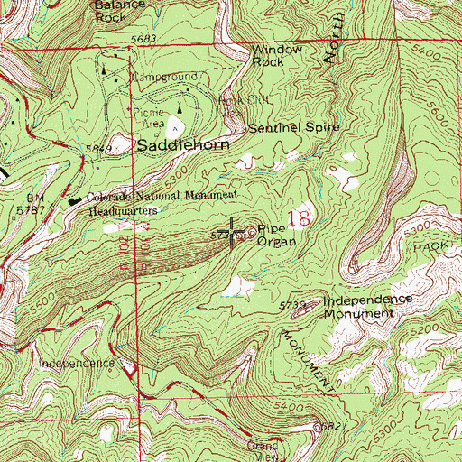 Topographic Map of Pipe Organ, CO