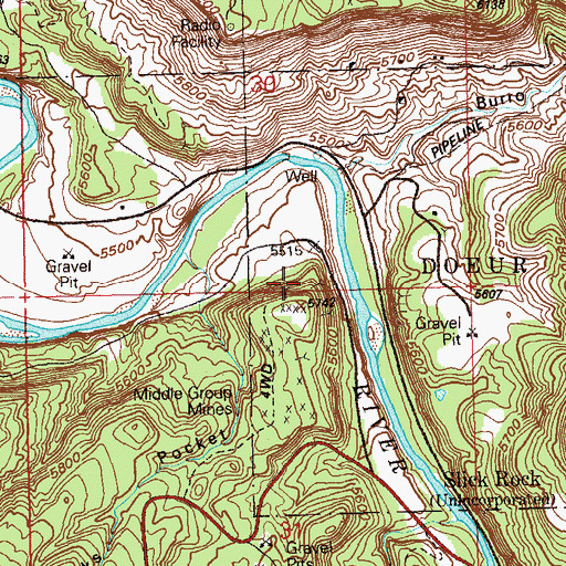 Topographic Map of Otera Incline Mine, CO