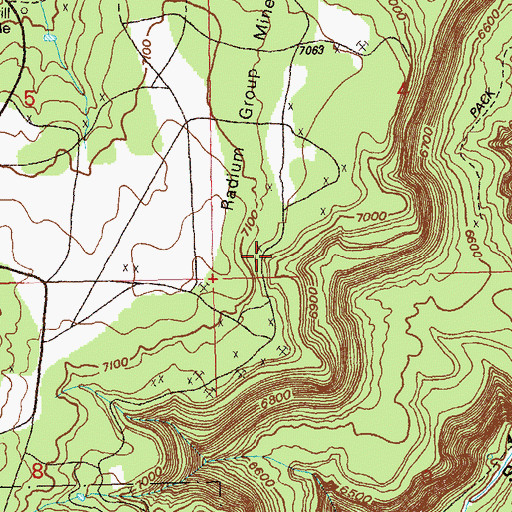 Topographic Map of Radium Number Nine Mine, CO