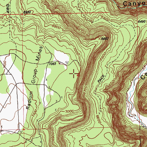 Topographic Map of Radium Number Eleven Mine, CO