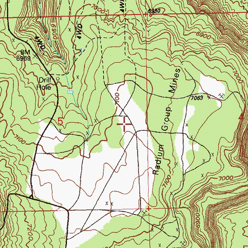 Topographic Map of Radium Number Fifteen Mine, CO