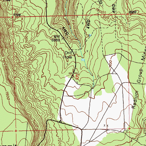 Topographic Map of Radium Number Twenty-seven Mine, CO