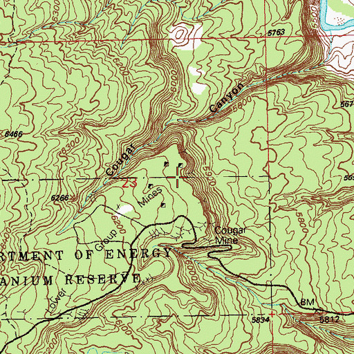 Topographic Map of Rainbow Mine, CO