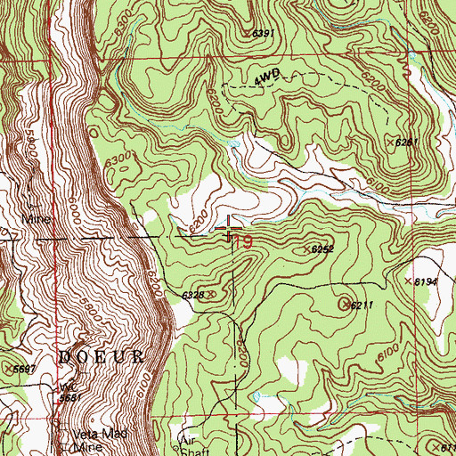 Topographic Map of Robbins Mine, CO
