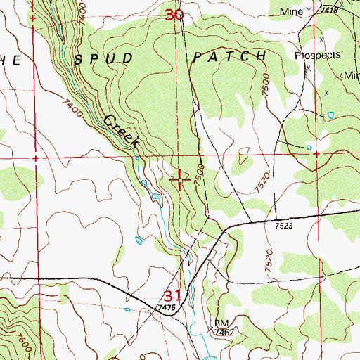 Topographic Map of Roger Number One Mine, CO