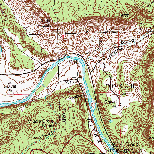 Topographic Map of S.B. Number Nine Mine, CO