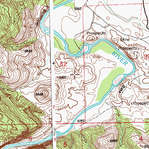 Topographic Map of Wimpy Mine, CO
