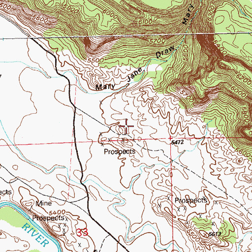 Topographic Map of Sego Lily Lou Mine, CO