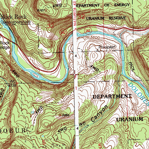 Topographic Map of Jack-o-lantern Mine, CO