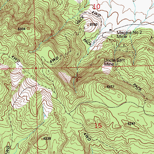 Topographic Map of Topaz Claims Mine, CO