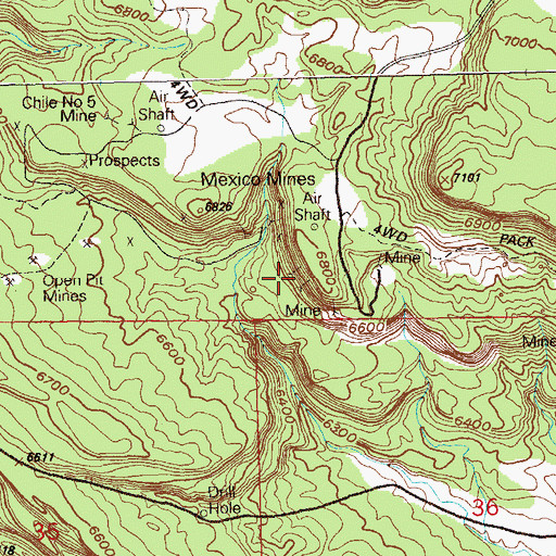 Topographic Map of New Mexico Mine, CO