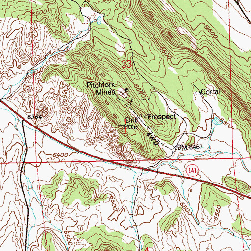 Topographic Map of Gypsum Valley Claims Mine, CO
