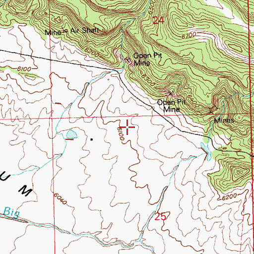 Topographic Map of Two Bar Mine, CO