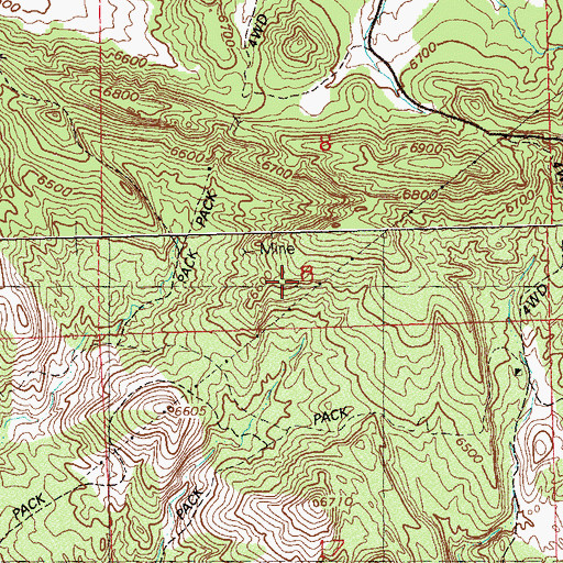 Topographic Map of Windy Day Mine, CO
