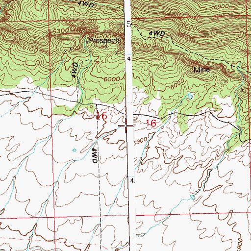 Topographic Map of Rambler Rose Mine, CO