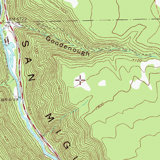 Topographic Map of Pekin Placer Mine, CO