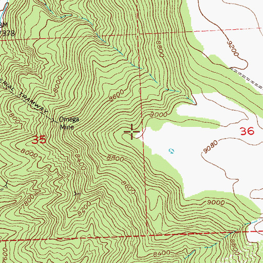 Topographic Map of Alpha and Gamma Mine, CO