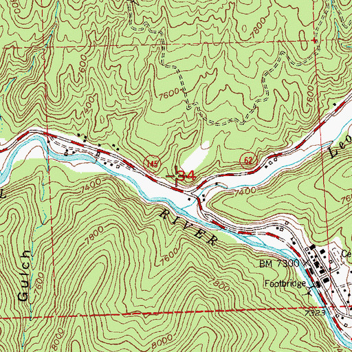 Topographic Map of Wave Bar Mine, CO