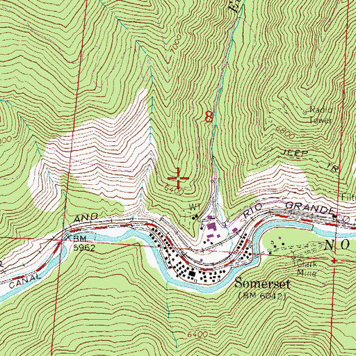 Topographic Map of O.C. Mine Number Two, CO