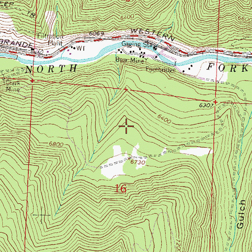 Topographic Map of Mount Gunnison Number One Mine, CO