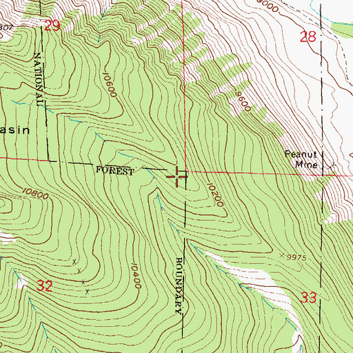 Topographic Map of Horace Mine, CO