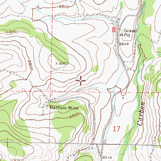 Topographic Map of Black Diamond Mine, CO