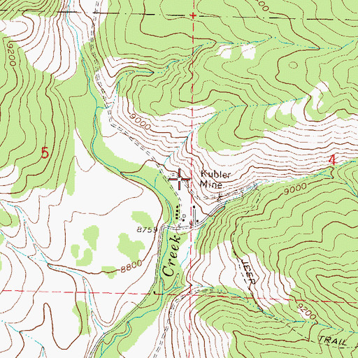 Topographic Map of New Baldwin Mine, CO
