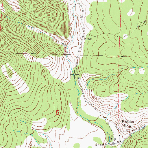 Topographic Map of Spencer Mine, CO