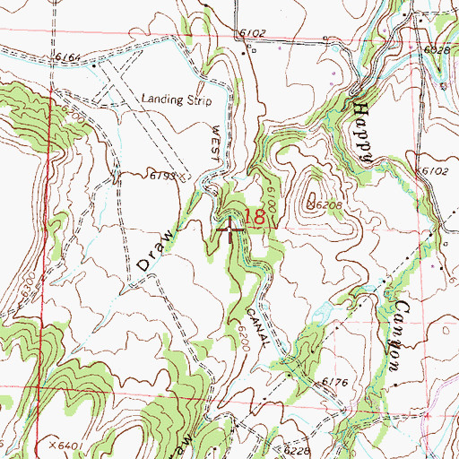 Topographic Map of Happy Caon Coal Mine, CO