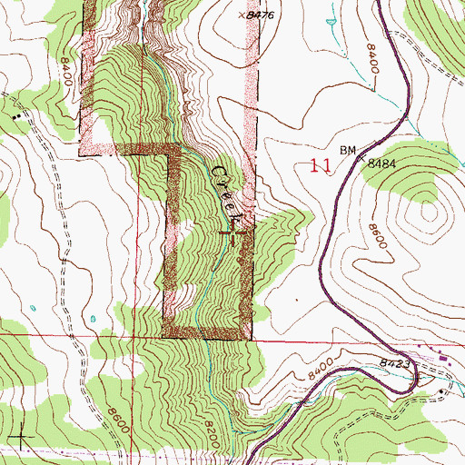 Topographic Map of Black Mesa Lode Mine, CO