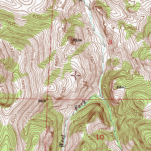 Topographic Map of C W Carr Manganese Prospect Number One, CO