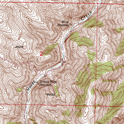Topographic Map of Goose Creek Flat District Mine, CO