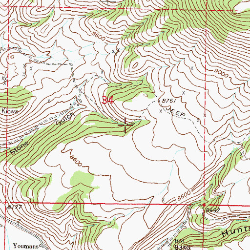 Topographic Map of Aaberlite Mines, CO