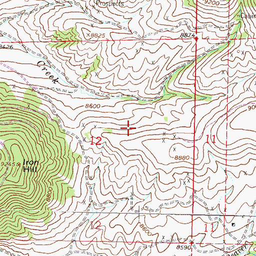 Topographic Map of Iron Hill Area Mine, CO